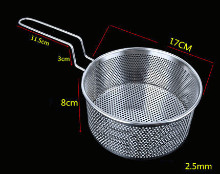 Stainless Steel Fryer Frying Basket Punching Colander Strainer Spoon