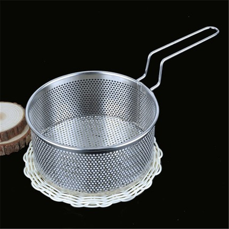 Stainless Steel Fryer Frying Basket Punching Colander Strainer Spoon