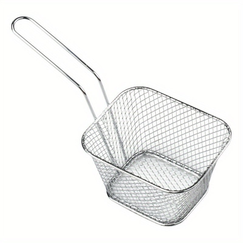 2pcs Fry Basket, Mini Stainless Steel Chips Deep Fry Baskets With Handle, French Fries Cooking Tool, Food Presentation Strainer For Cooking, Boiling, Or Deep Frying Foods, Kitchen Stuff (4.1 * 3.3 * 2.6inch) - 360 Fryers