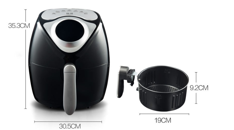 Power Crisp 1300 Air Fryer Efficient 4.5L Black Edition