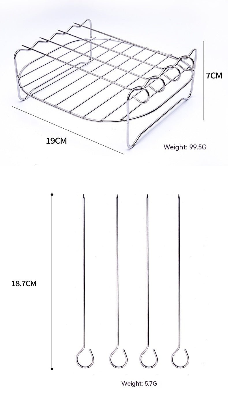 Air Fryer Grill Rack 430 Stainless Steel Double Layer Steamer - 360 Fryers