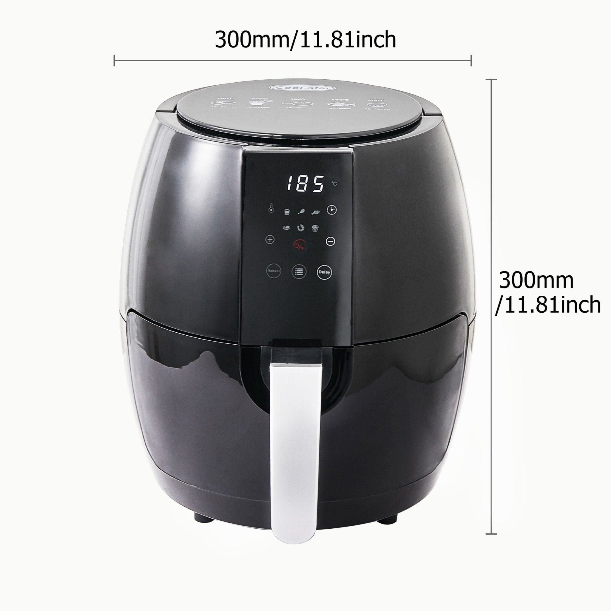 Black Cylindrical Household Air Fryer - 360 Fryers