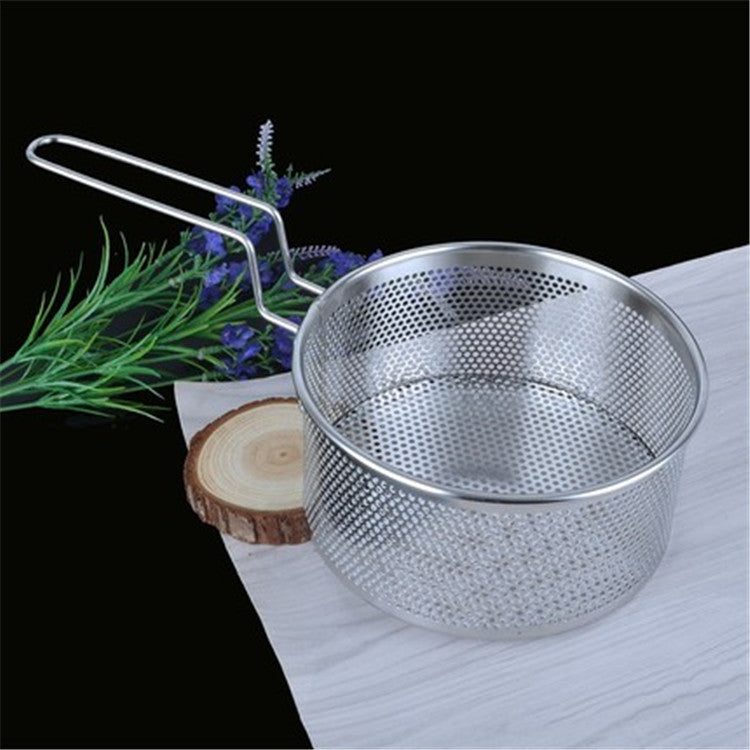 Stainless Steel Fryer Frying Basket Punching Colander Strainer Spoon