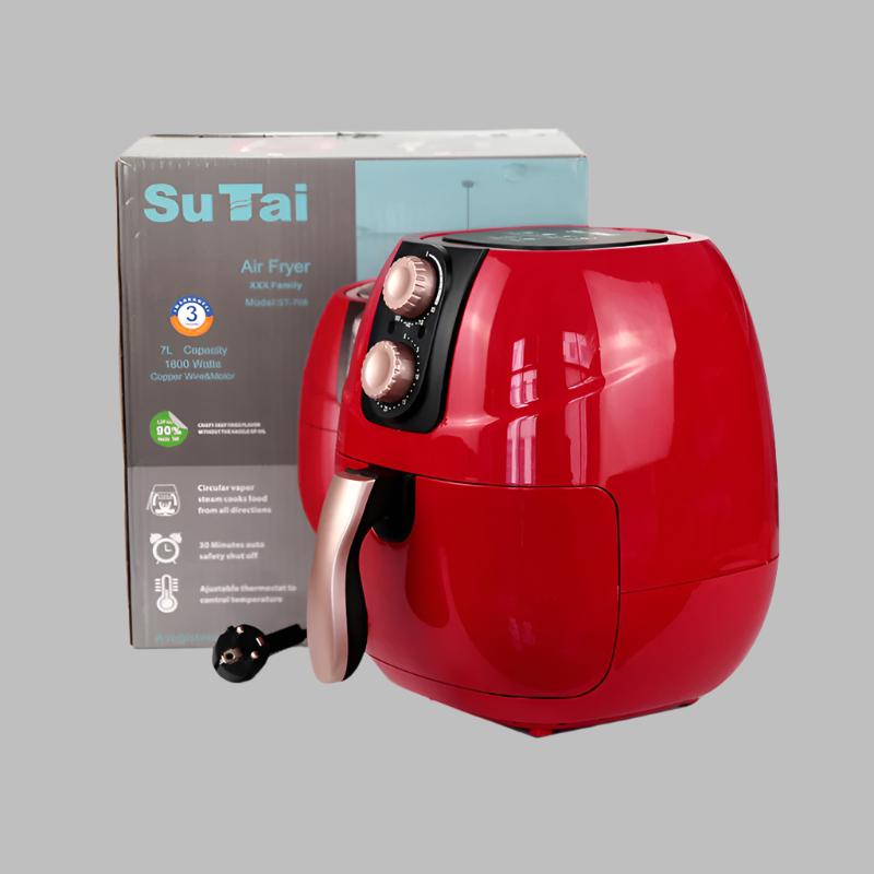 European Standard Plug Smart Air Fryer Black Red - 360 Fryers