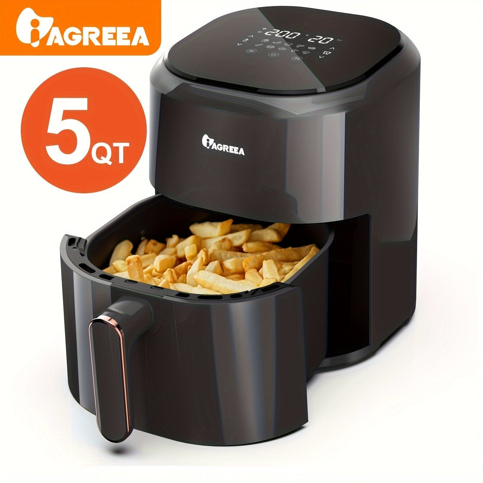 IAGREEA 5QT Smart Air Fryer - 10 Cooking Presets, 1400W Power, Low-Fat Meals, Precise NTC Control, Safety Features My Store AE4511 