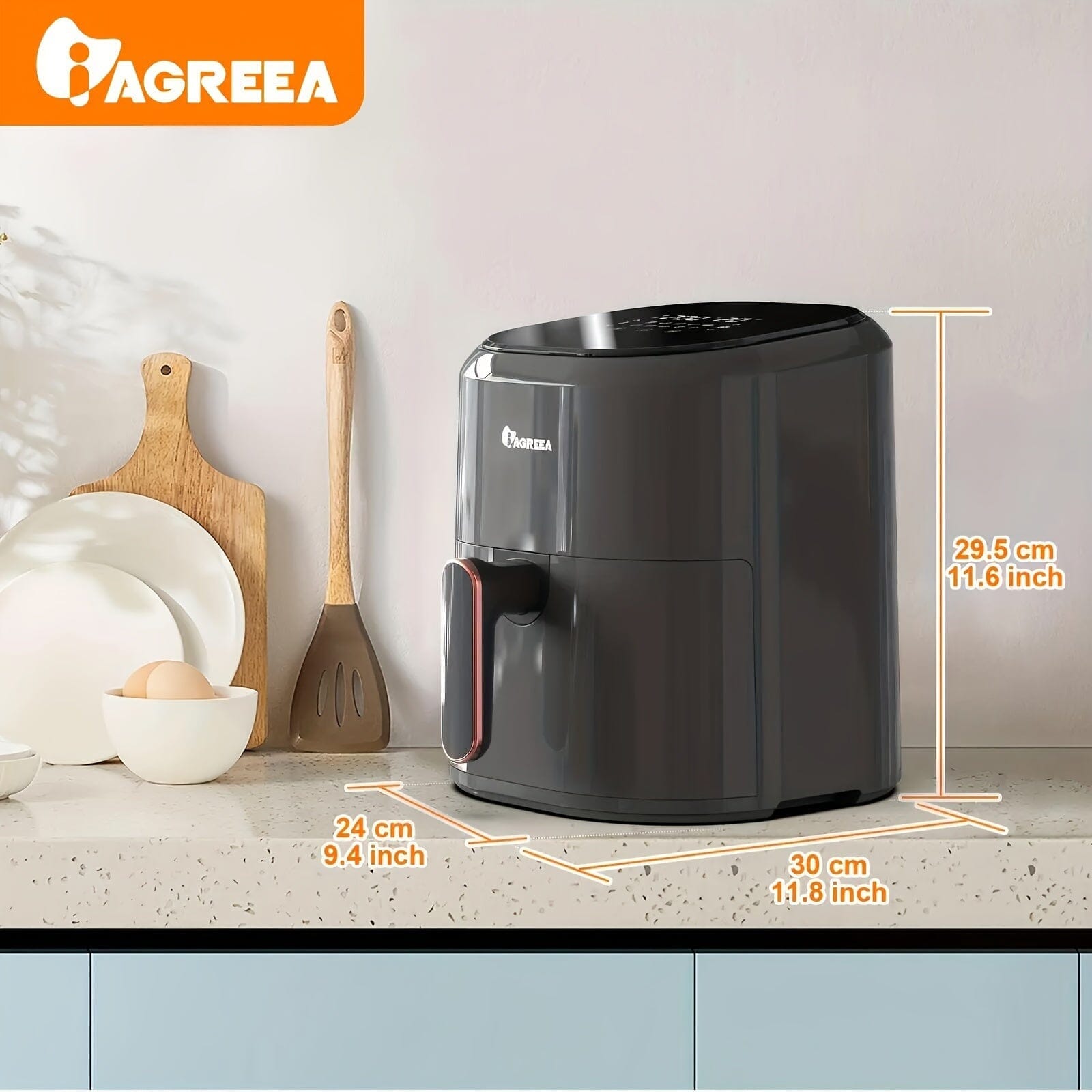 IAGREEA 5QT Smart Air Fryer - 10 Cooking Presets, 1400W Power, Low - Fat Meals, Precise NTC Control, Safety Features - 360 Fryers