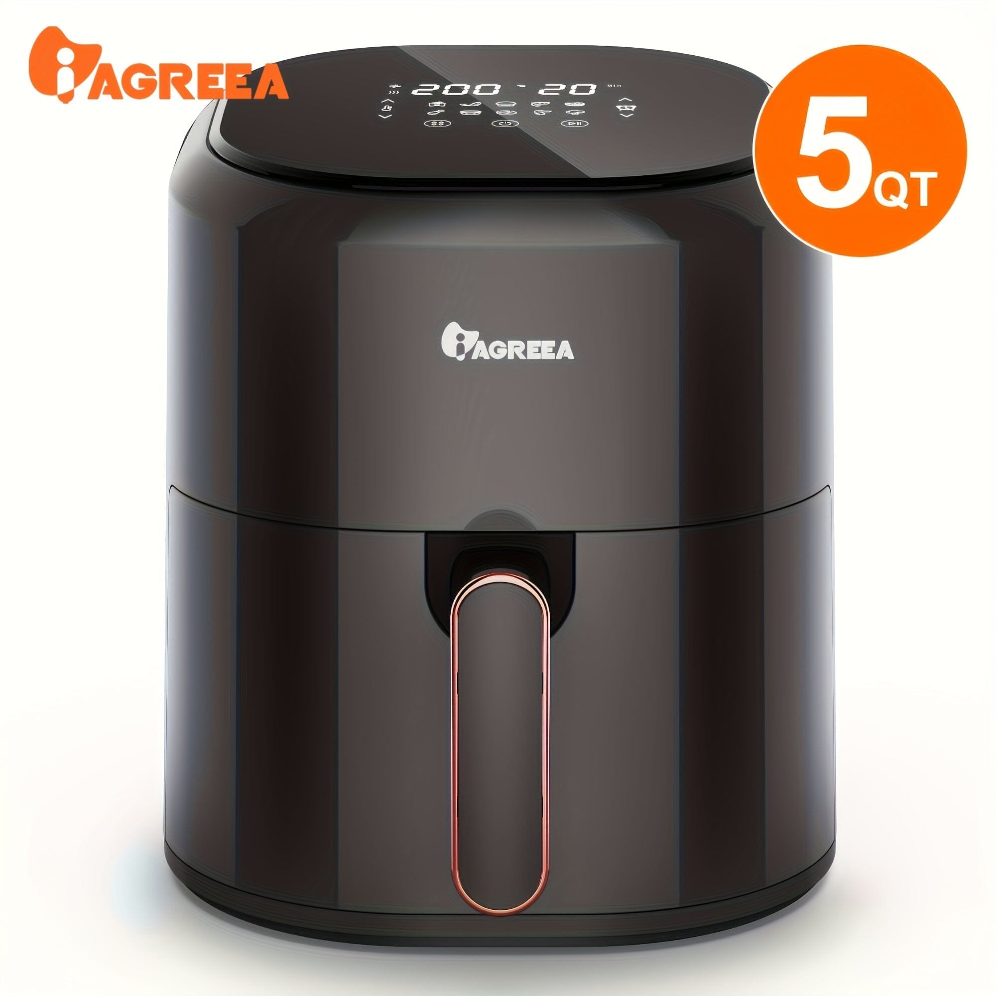 IAGREEA 5QT Smart Air Fryer - 10 Cooking Presets, 1400W Power, Low - Fat Meals, Precise NTC Control, Safety Features - 360 Fryers