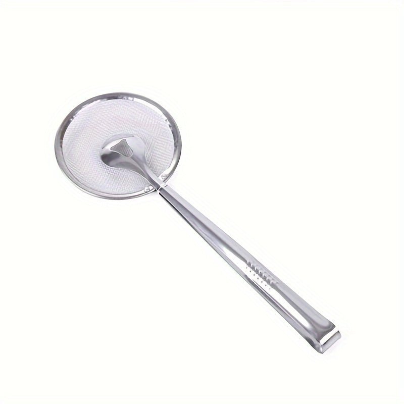 Multi - Functional Stainless Steel Frying Tong and Strainer - Heat - Resistant, Oil - dripping Foldable Strainer Tongs for Healthier Fried Foods - 360 Fryers