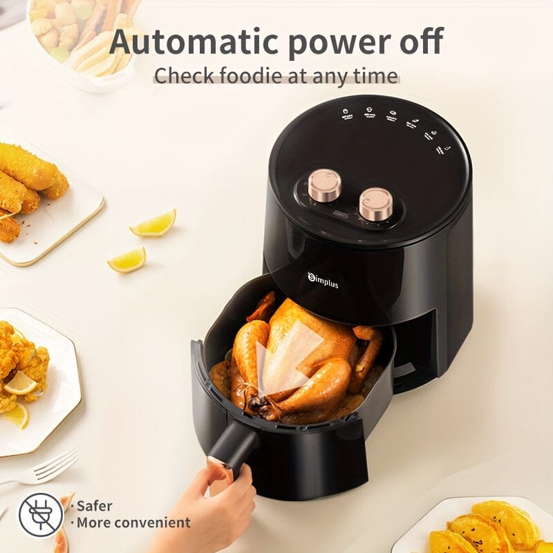 Simplus Air Fryer, With Dual Rotating Knobs + Precise Temperature Control, 1300W Rapid Heating, 360-degree Air Circulation For Even Heating, High Safety With Automatic Power-off Memory Function My Store 