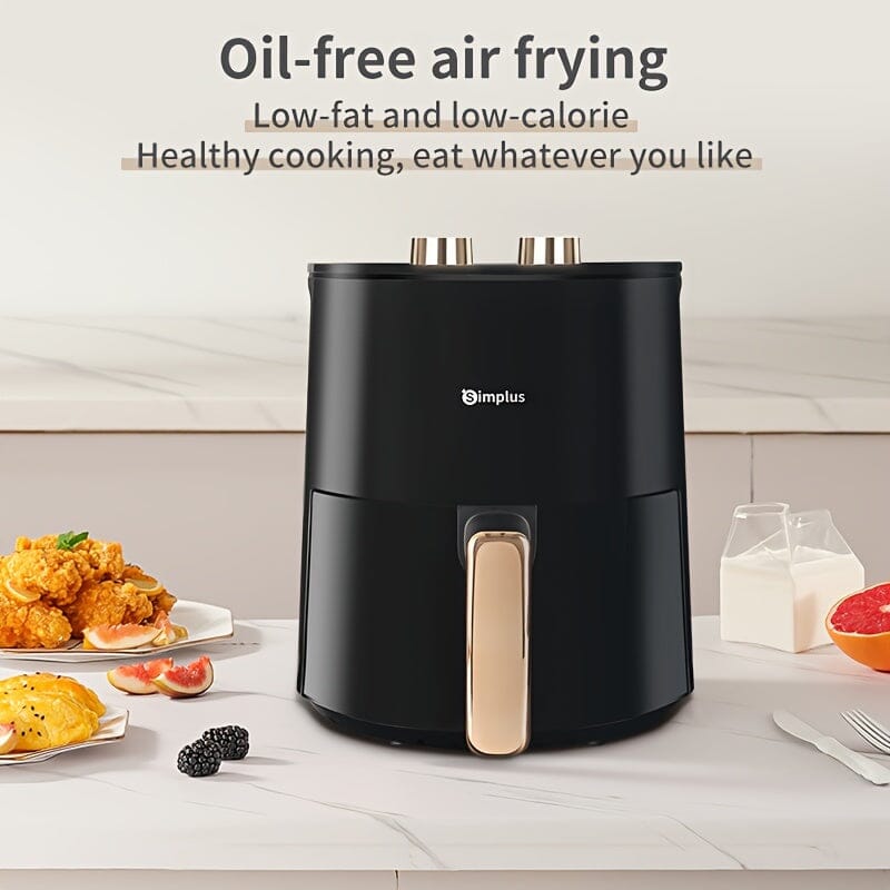 Simplus Air Fryer, With Dual Rotating Knobs + Precise Temperature Control, 1300W Rapid Heating, 360-degree Air Circulation For Even Heating, High Safety With Automatic Power-off Memory Function My Store 