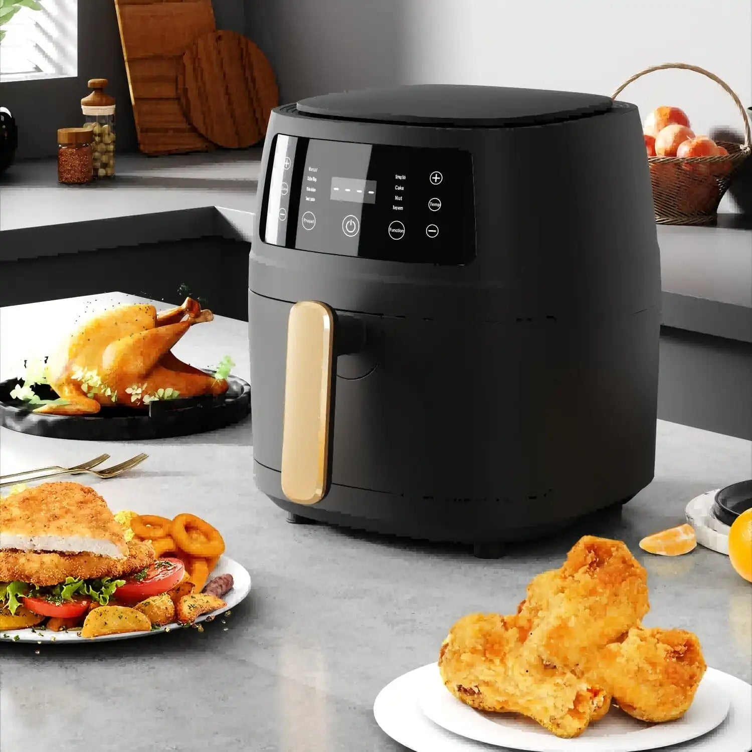 Smart Air Fryer Oven Large Capacity Household Electronic Touch Control Multifunctional Cooking Appliance My Store 