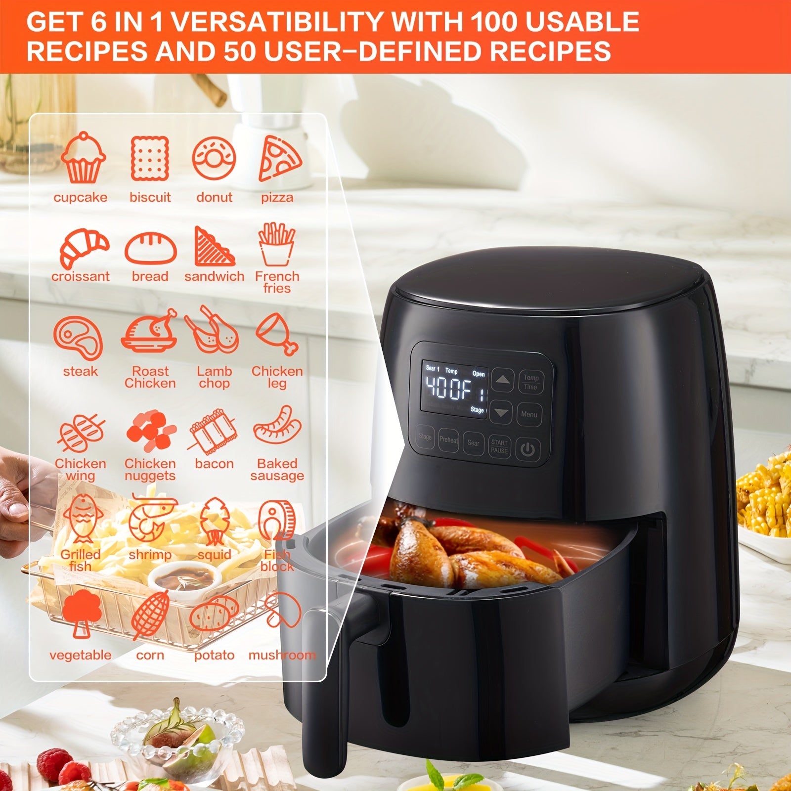 Versatile 1300W Air Fryer Oven