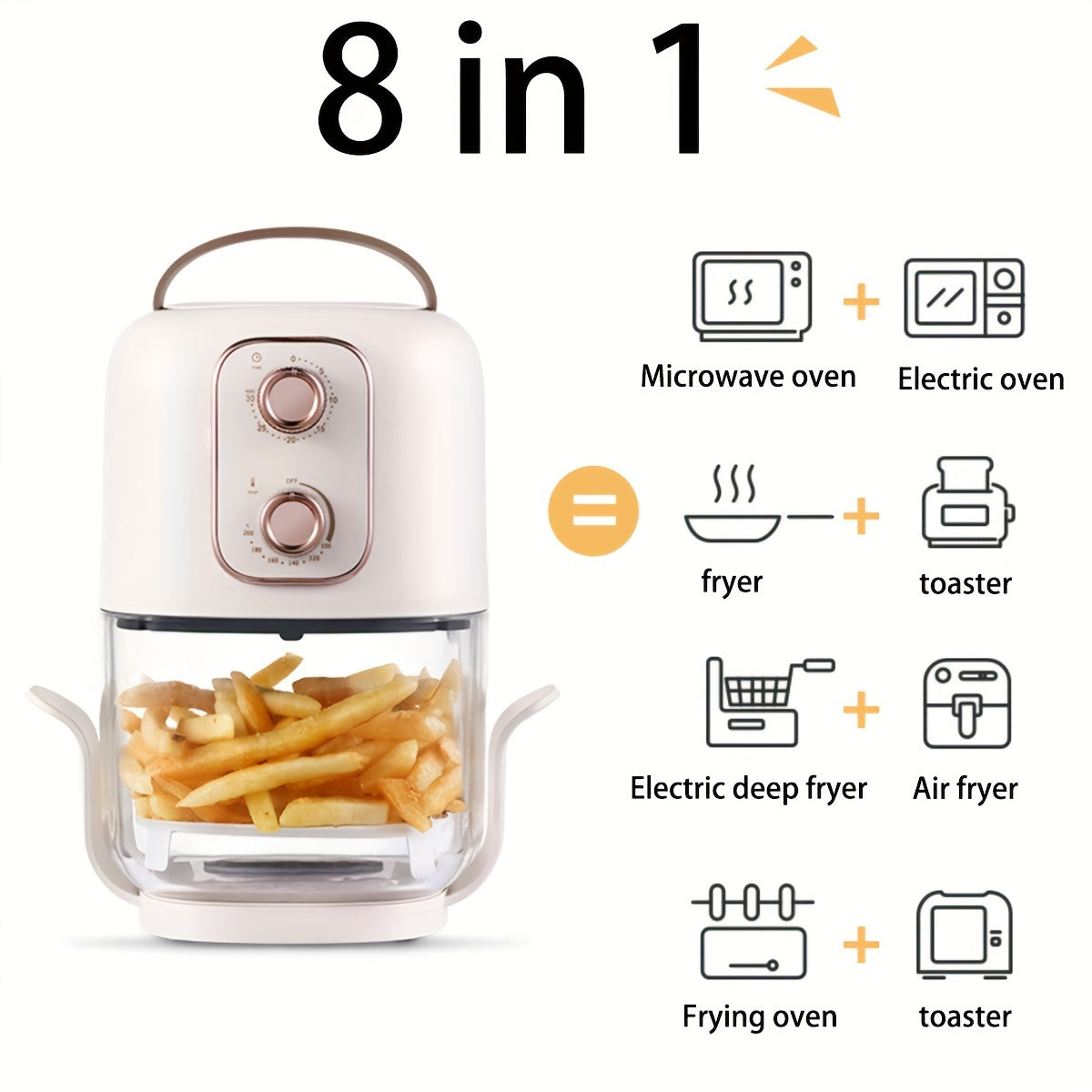 Visual Air Fryer Quick and Easy Cooking 680W