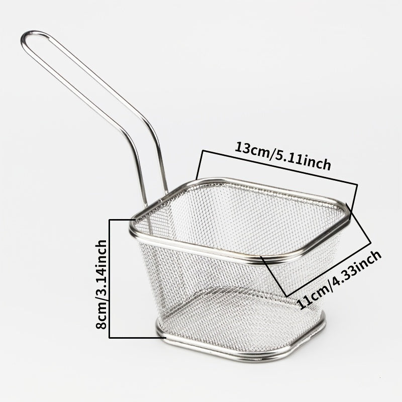 Mini Stainless Steel Wire Mesh Fry Basket for Kitchen