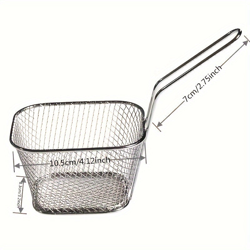 Stainless Steel Deep Frying Basket Western Style Snack Food Option with Oil Separation and Drainage