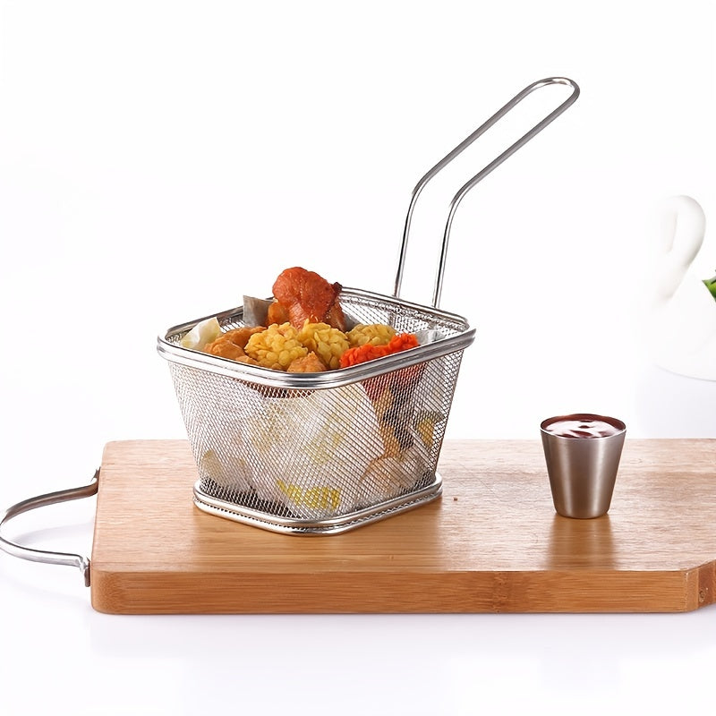 Mini Stainless Steel Wire Mesh Fry Basket for Kitchen